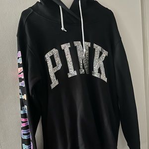 ✨SOLD✨RARE PINK Watercolor Bling Hoodie